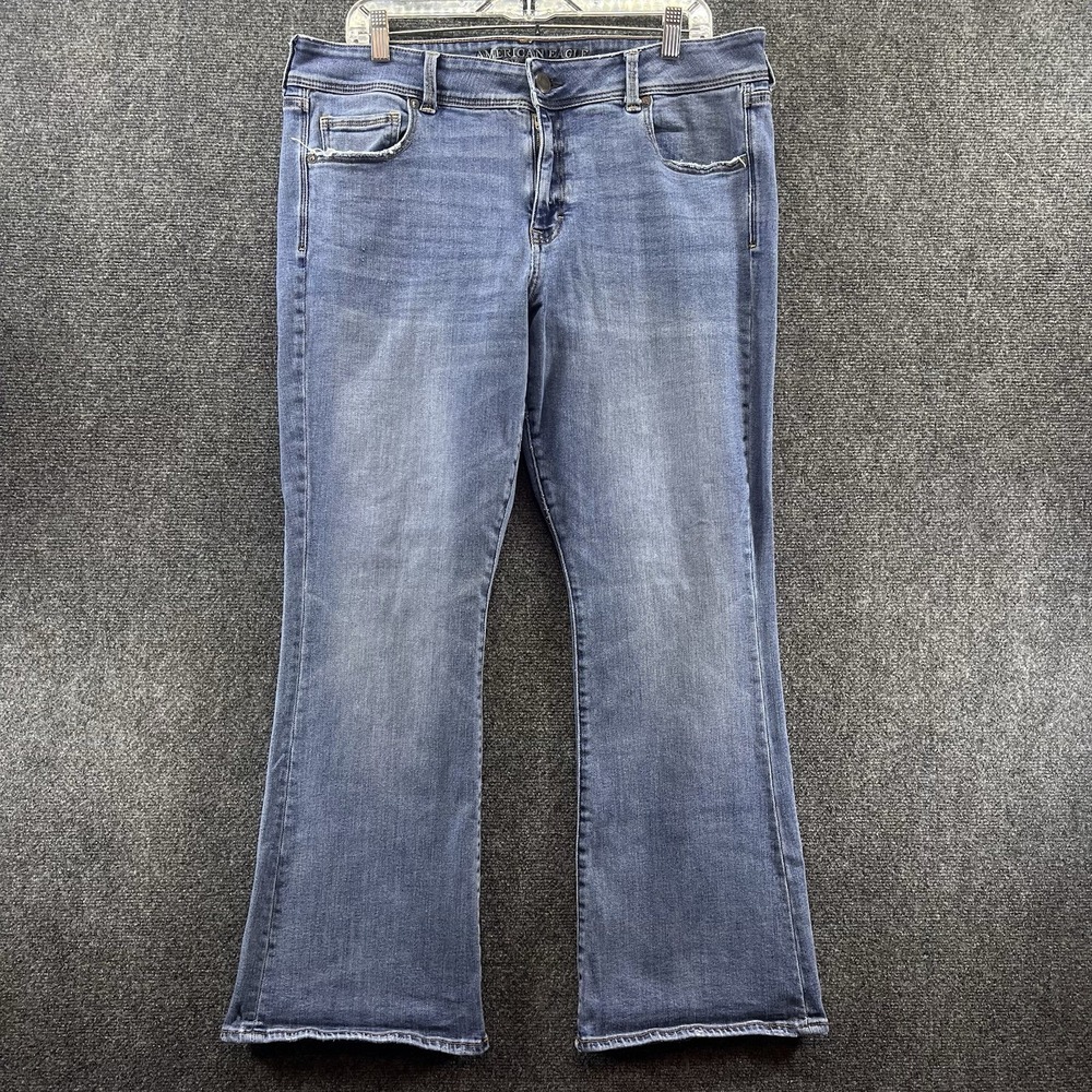 American Eagle Kick Boot Jeans Women's Size 18 Short Low Rise Next Level Stretch